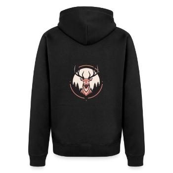 Unique Hunt - Unisex Premium Organic Zip Hoodie - black - Back - Nico (187cm)