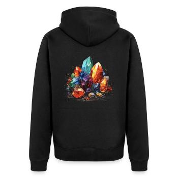 Lapidaire artiste pierres précieuses Pierre de collecte Pierre - Veste à capuche bio Premium Unisexe - noir - Dos - Nico (187cm)