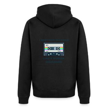 Retro -sarkastisches Alter Spruche - Unisex Premium Bio Zip Hoodie - Schwarz - Hinten - Nico (187cm)