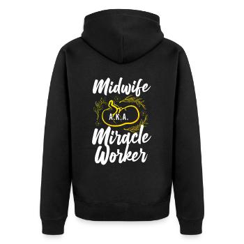 Nurse Midwife Birth Worker Midwife - Unisex Premium Organic Zip Hoodie - black - Back - Nico (187cm)