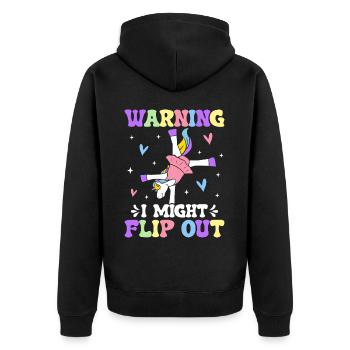 Lustige Gymnastik Turner Cartwheel - Unisex Premium Bio Zip Hoodie - Schwarz - Hinten - Nico (187cm)