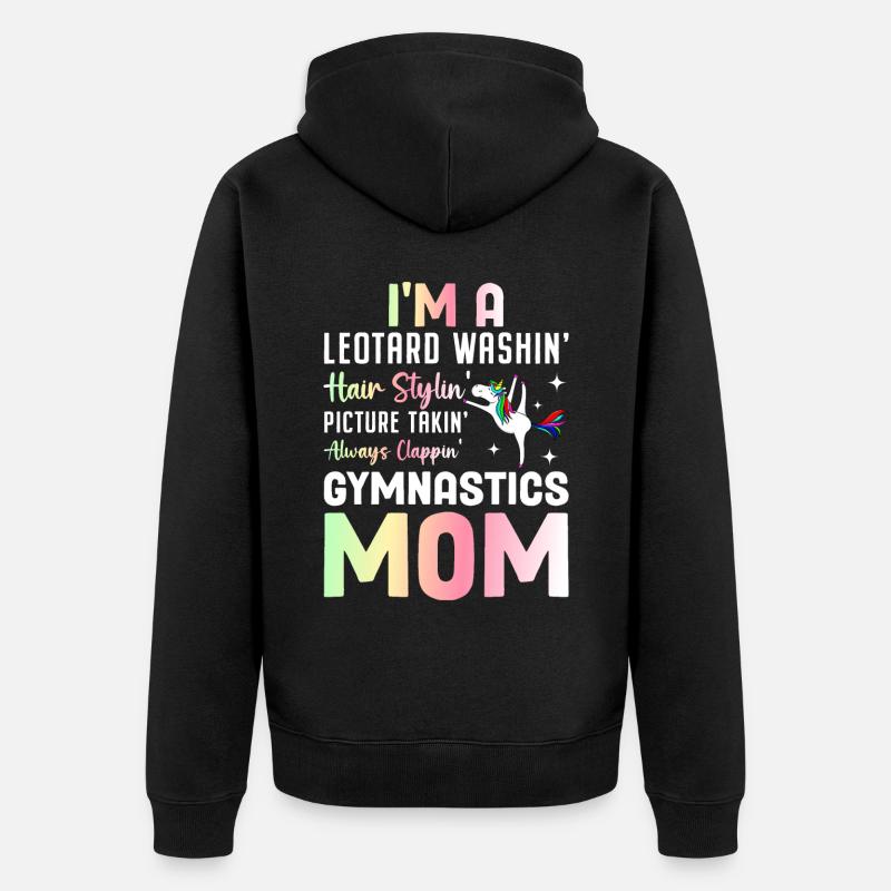 Maman gymnaste - Veste à capuche bio Premium Unisexe - noir