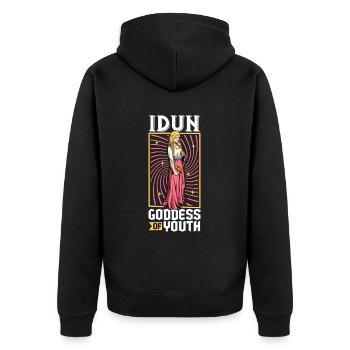 Viking Goddess Idun - Unisex Premium Organic Zip Hoodie - black - Back - Nico (187cm)