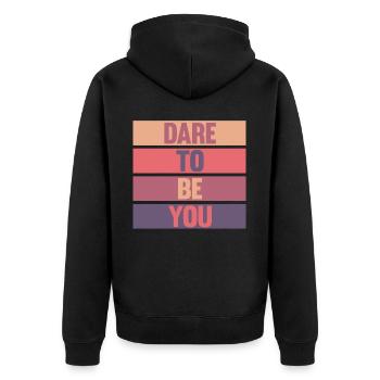 Soyez vous-même ! Confiance en soi, pensée positive, motivation - Veste à capuche bio Premium Unisexe - noir - Dos - Nico (187cm)