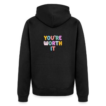 Soyez vous-même ! Confiance en soi, pensée positive, motivation - Veste à capuche bio Premium Unisexe - noir - Dos - Nico (187cm)