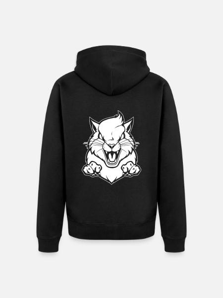 Squirrel Angry - Unisex Premium Organic Zip Hoodie - black