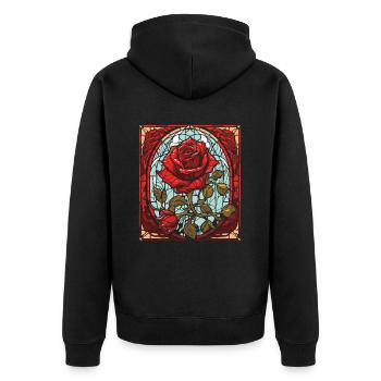 Red Rose Goth - Unisex Premium Organic Zip Hoodie - black - Back - Nico (187cm)