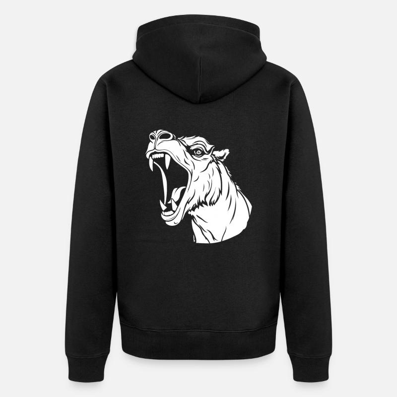 Visage de chameau - Veste à capuche bio Premium Unisexe - noir