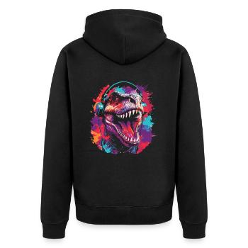 Trex T Rex Dino Party - Veste à capuche bio Premium Unisexe - noir - Dos - Nico (187cm)