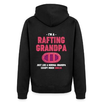 Never underestimate an old man who - Unisex Premium Organic Zip Hoodie - black - Back - Nico (187cm)