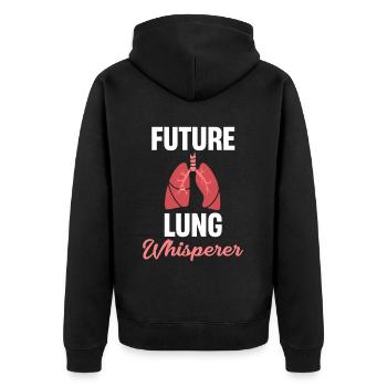 Future Lung Whisperer Pulmonologist - Unisex Premium Organic Zip Hoodie - black - Back - Nico (187cm)