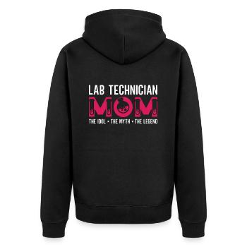 Lab Technician Mom The Idol The Myth Researcher - Unisex Premium Organic Zip Hoodie - black - Back - Nico (187cm)