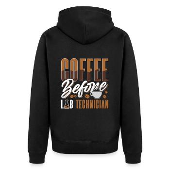 Technicien de laboratoire Café avant la science Amateur de café - Veste à capuche bio Premium Unisexe - noir - Dos - Nico (187cm)
