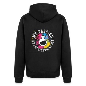 Technicien de laboratoire Ma passion Mon scientifique de laboratoire médical - Veste à capuche bio Premium Unisexe - noir - Dos - Nico (187cm)