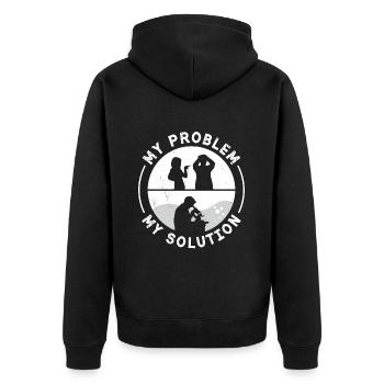 Lab Technician My Problem My Pictogram Dad Mom - Unisex Premium Organic Zip Hoodie - black - Back - Nico (187cm)