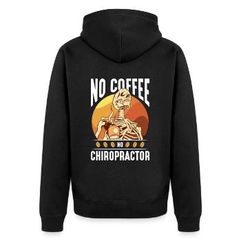 Chiropractor No Coffee No Osteopath Coffee Lover - Unisex Premium Bio Zip Hoodie - Schwarz - Hinten - Nico (187cm)