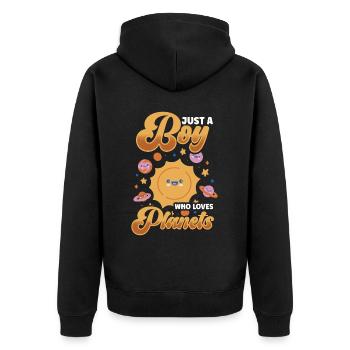Système Solaire, Planètes, Science Espace, Astrologie - Veste à capuche bio Premium Unisexe - noir - Dos - Nico (187cm)