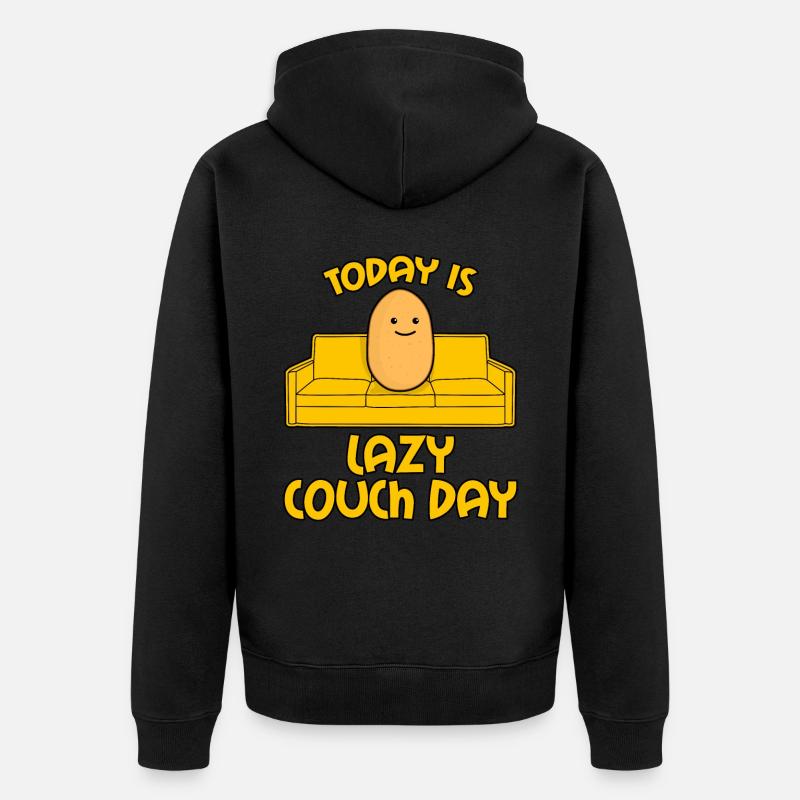 Potato Couch Sofa - Unisex Premium Bio Zip Hoodie - Schwarz