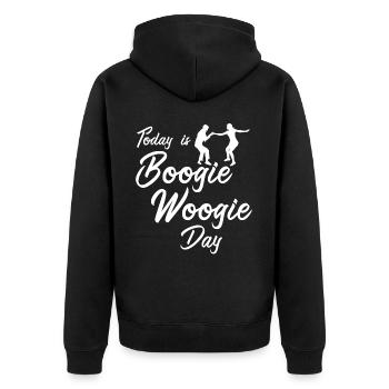 Swing Boogie Woogie Dance Dancing - Unisex Premium Bio Zip Hoodie - Schwarz - Hinten - Nico (187cm)