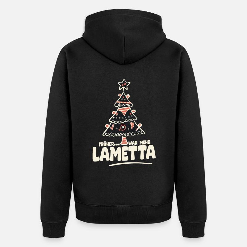 Früher war mehr Lametta - Unisex Premium Bio Zip Hoodie - Schwarz