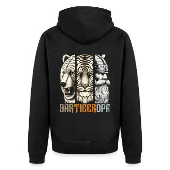 Barbu Grand-père Ours Tigre Grand-père Cadeau Barbe Porteur de barbe - Veste à capuche bio Premium Unisexe - noir - Dos - Nico (187cm)