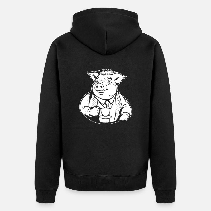 Cochon Cochon Fermier Café - Veste à capuche bio Premium Unisexe - noir