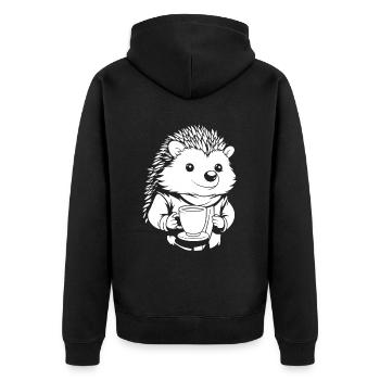 Café hérisson - Veste à capuche bio Premium Unisexe - noir - Dos - Nico (187cm)