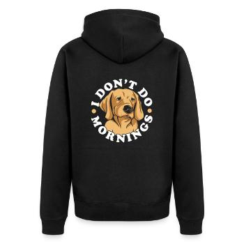 Labrador Cute I Don't Do Mornings - Unisex Premium Organic Zip Hoodie - black - Back - Nico (187cm)