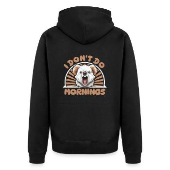 Koala Bear Funny I Don't Do Mornings - Unisex Premium Organic Zip Hoodie - black - Back - Nico (187cm)