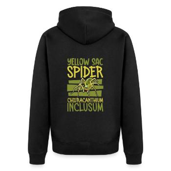 Echte Dornfinger Spinne - Unisex Premium Bio Zip Hoodie - Schwarz - Hinten - Nico (187cm)