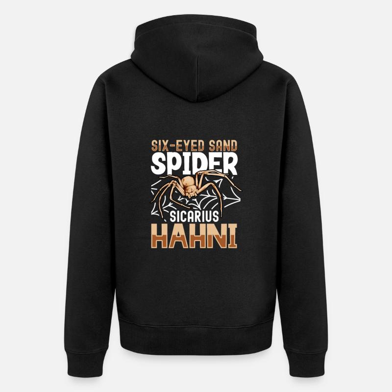 Sechsäugige Sandspinne - Unisex Premium Bio Zip Hoodie - Schwarz