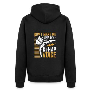 Ki Hap Voice - Tang so Do - Unisex Premium Organic Zip Hoodie - black - Back - Nico (187cm)