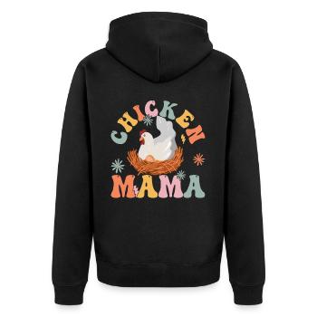 Groovy Poulet Maman Femme De Fermier - Veste à capuche bio Premium Unisexe - noir - Dos - Nico (187cm)