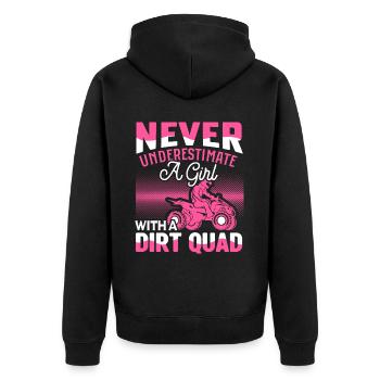 Quadgirl ATV 4 Wheeler Off Roading Lover - Unisex Premium Bio Zip Hoodie - Schwarz - Hinten - Nico (187cm)