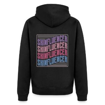Skincare Esthetician Skin - Unisex Premium Bio Zip Hoodie - Schwarz - Hinten - Nico (187cm)