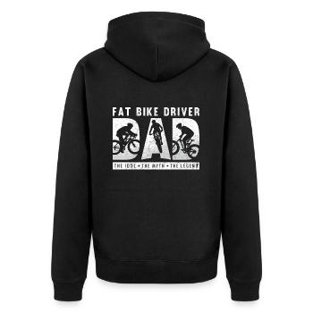 Fat Bike Driver Dad The Idol The Fat Bike Lover - Unisex Premium Bio Zip Hoodie - Schwarz - Hinten - Nico (187cm)