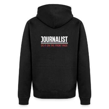 Journalisten Tun Es Auf Der Titelseite Autor - Unisex Premium Bio Zip Hoodie - Schwarz - Hinten - Nico (187cm)