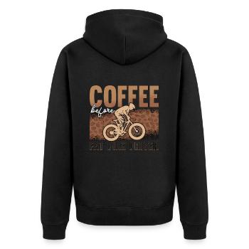 Café Fat Bike avant l’amateur de café de vélo de montagne - Veste à capuche bio Premium Unisexe - noir - Dos - Nico (187cm)