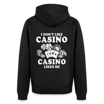 Casino - Unisex Premium Organic Zip Hoodie - black - Back - Nico (187cm)