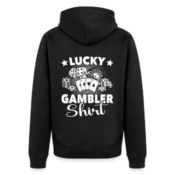 Casino Gambling - Unisex Premium Organic Zip Hoodie - black - Back - Nico (187cm)