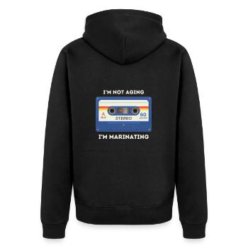 Dicton rétro sarcastique de l’âge - Veste à capuche bio Premium Unisexe - noir - Dos - Nico (187cm)