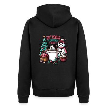 Hot Cocoa Movies - Funny Women's Christmas Coffee - Unisex Premium Bio Zip Hoodie - Schwarz - Hinten - Nico (187cm)