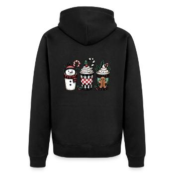 Café de Noël - Café de Noël pour femmes drôles - Veste à capuche bio Premium Unisexe - noir - Dos - Nico (187cm)