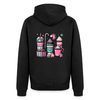 Café de Noël - Café de Noël pour femmes drôles - Veste à capuche bio Premium Unisexe - noir - Dos - Nico (187cm)