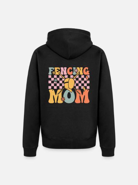 Groovy Foil Saber Fencer - Unisex Premium Organic Zip Hoodie - black