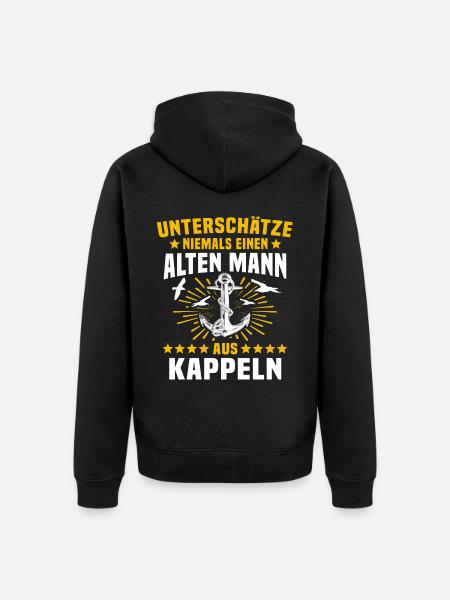 Kappeln Unterschätze Kappelner Mann - Unisex Premium Bio Zip Hoodie - Schwarz