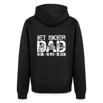 Jet Skier Dad The Idol The Skiing Lover Jet Skiers - Unisex Premium Bio Zip Hoodie - Schwarz - Hinten - Nico (187cm)