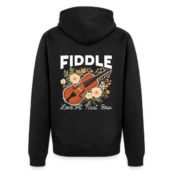 Fiddle Player Violinist Instrument Musician - Unisex Premium Organic Zip Hoodie - black - Back - Nico (187cm)
