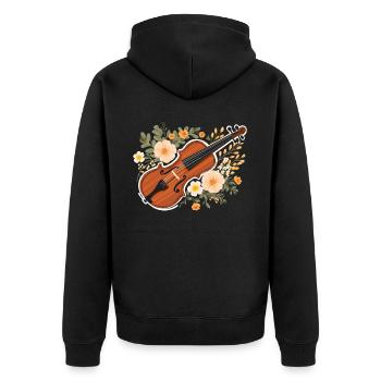 Fiddle Player Violinist Instrument Musician - Unisex Premium Organic Zip Hoodie - black - Back - Nico (187cm)