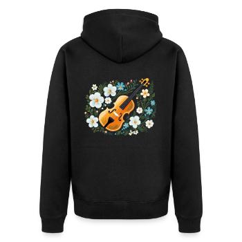 Fiddle Player Violinist Instrument Musician - Unisex Premium Organic Zip Hoodie - black - Back - Nico (187cm)